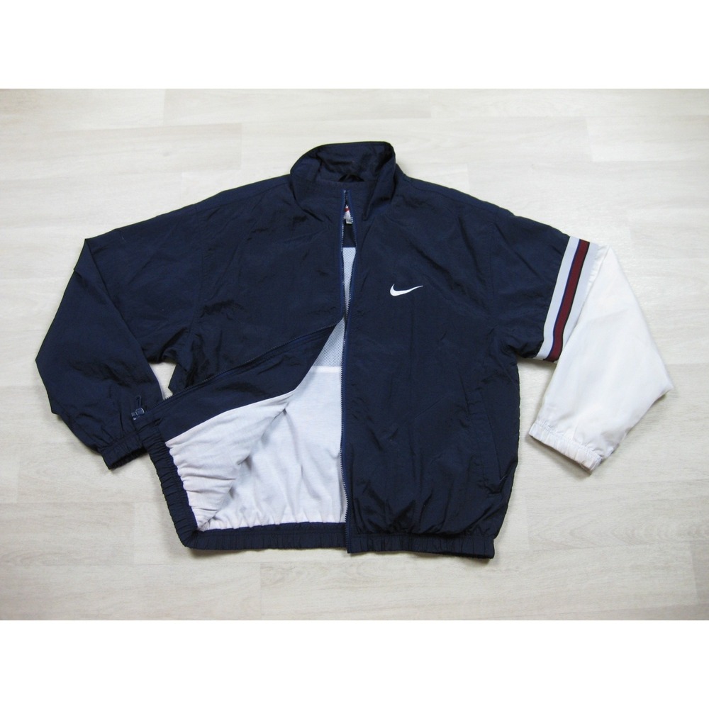 Vintage 90s NIKE Windbreaker Jacket Men's (M) Colorblock‎ Athletic Warmup Lined